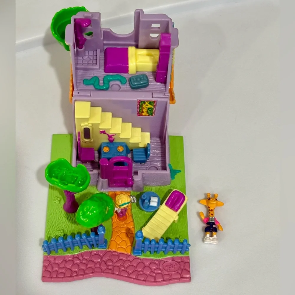 Vintage 1994 Bluebird Toys Polly Pocket Giraffe House Rare Nostalgia